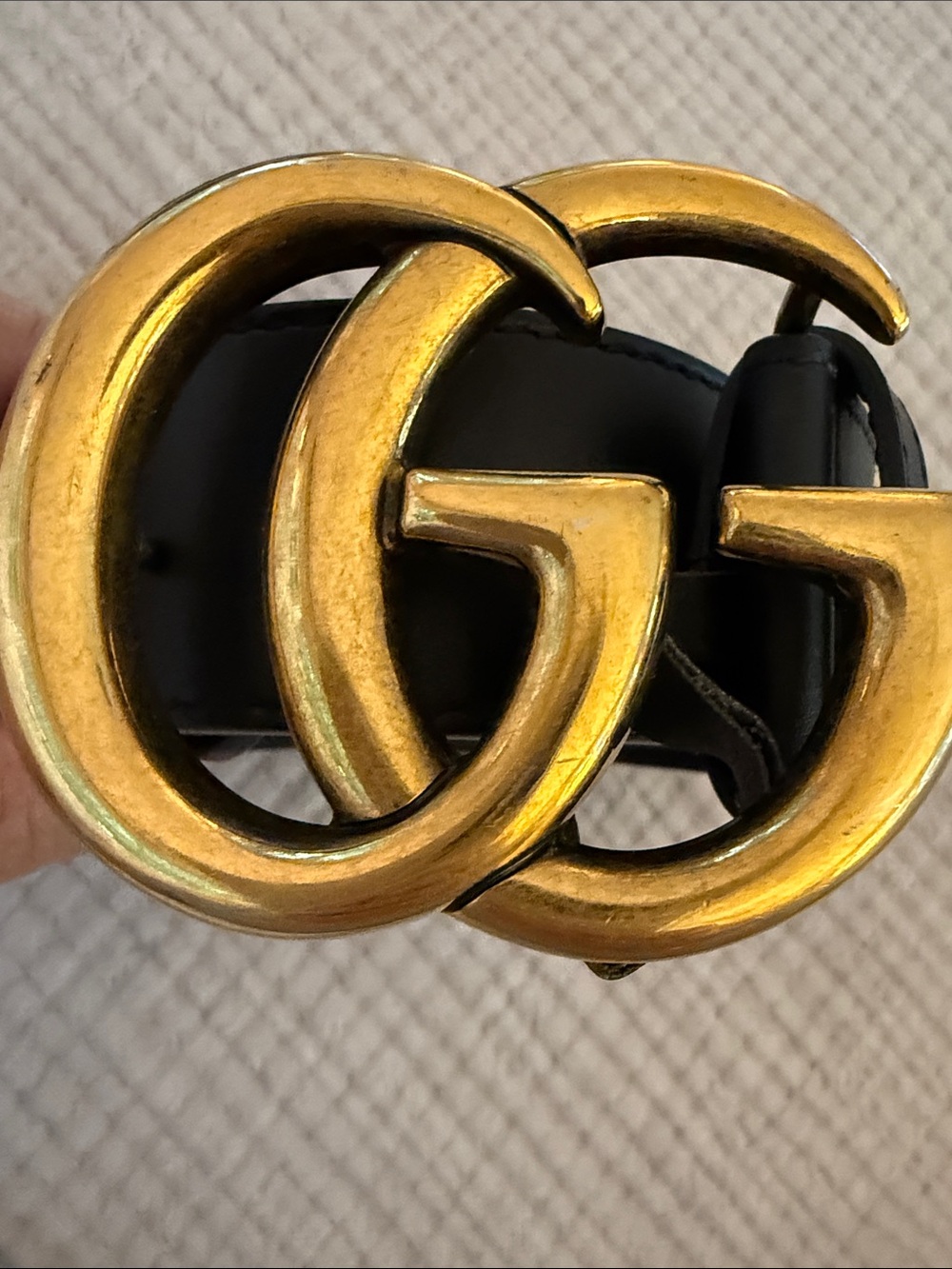 GUCCI Marmont 1.5” Wide Leather Belt in Black Leather 38.5” length Retail: $570